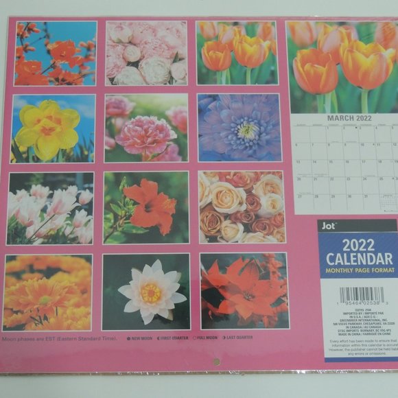 SG - 2022 BLOSSOMS 12- MONTH 12"X12" CALENDAR 2 PACK + BUTTERFLIES 6"X6" - Picture 3 of 5